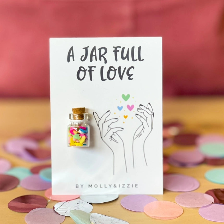 Molly & Izzie: Jar Full of Love - Yellow, Blue, Pink, Purple, Green - Gifts at Acorn & Pip