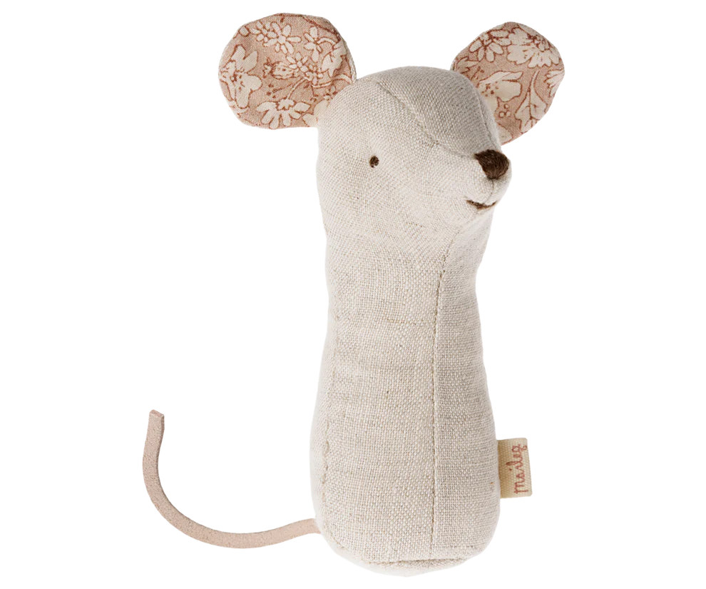 Maileg: Lullaby friends, Mouse rattle - Nature - Heirloom Baby Gifts at Acorn & Pip