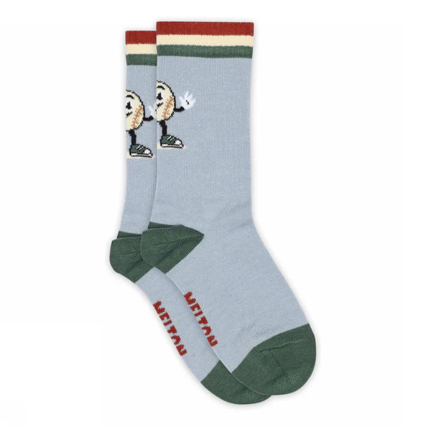 Melton: Baseball Socks - Denim Blue