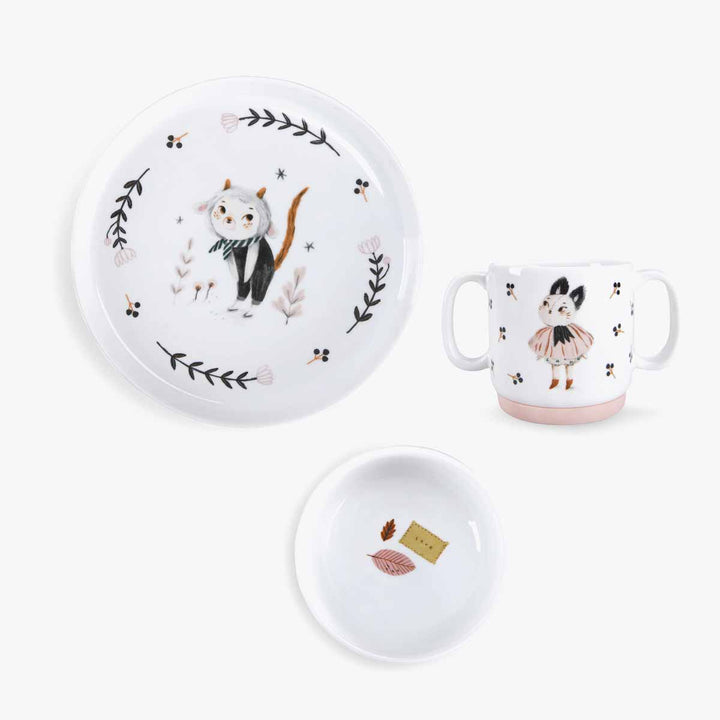 Moulin Roty Apres La Pluie porcelain dish set