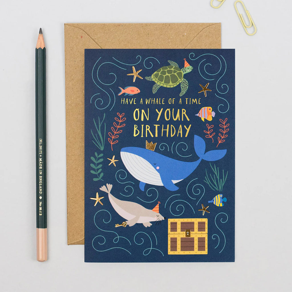Mifkins: Whale of a Time Birthday Card - Children's Greeting Cards Make in the UK for special occasions at Acorn & Pip