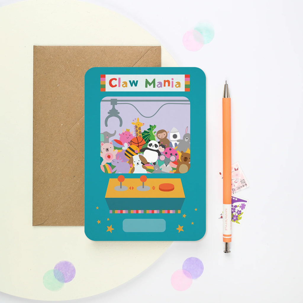 Mifkins: Claw Machine Birthday Card - Children's Greeting Cards Make in the UK for special occasions at Acorn & Pip