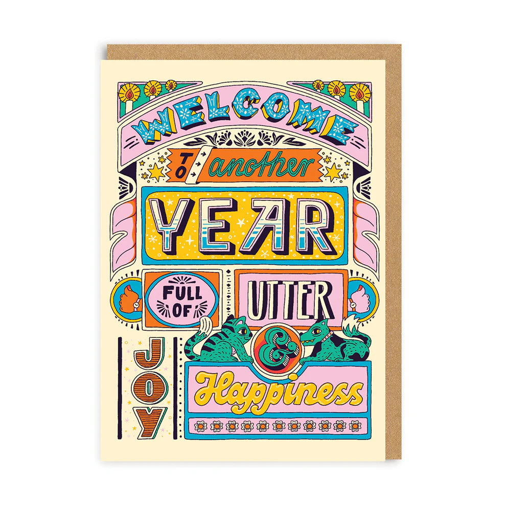 Ohh Deer: Another Year Full Of Happiness Greeting Card