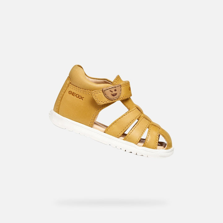 Geox: Macchia Velcro Sandal - Ochre Yellow
