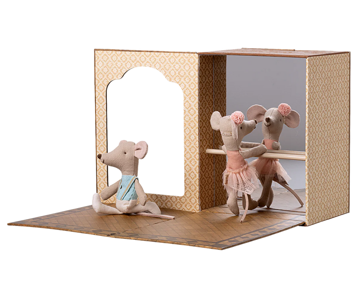 Maileg Ballet mice in dance studio Little sister and brother
