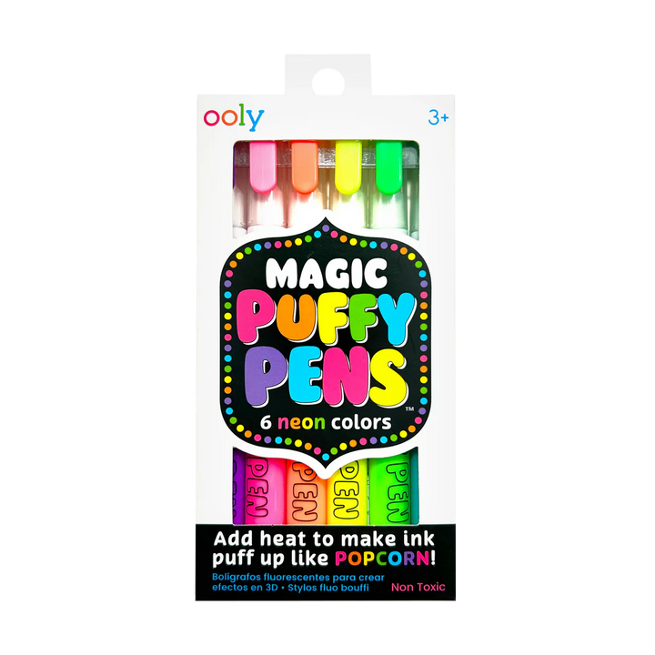 Ooly: Magic Puffy Neon Pens - Set of 6
