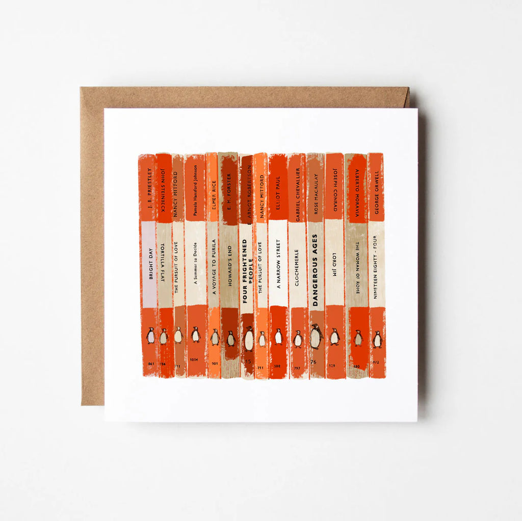 Design Smith: Penguin Orange  - Blank Greetings Card - greeting cards designed for Adults at Acorn & Pip