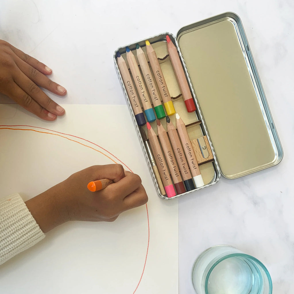 Cotton Twist: Jumbo Watercolour Pencils Tin - Colouring for Kids at Acorn & Pip