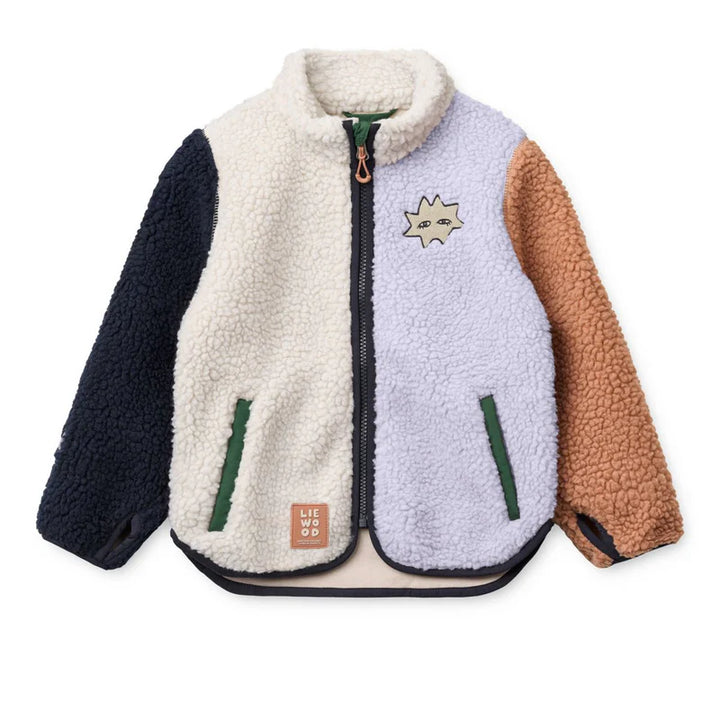Liewood Nolan pile jacket in mood multi mix, perfect gift for stylish kids, available at Acorn & Pip.