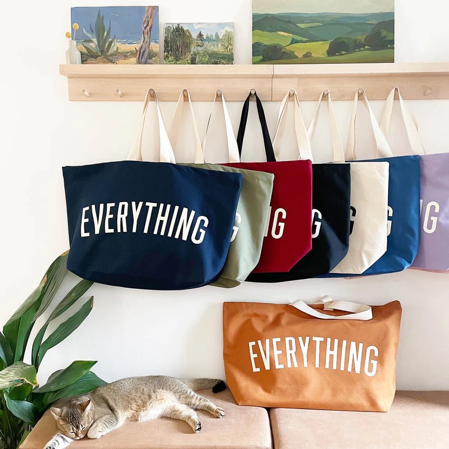 Alphabet Bags: Everything Oversized Navy Big Tote Bag - Acorn & Pip_Alphabet Bags