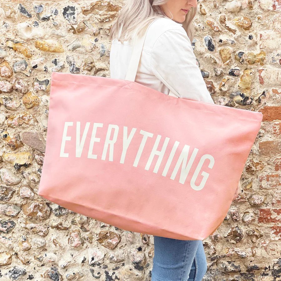 Alphabet Bags: Everything Oversized Pink Big Tote Bag - Acorn & Pip_Alphabet Bags