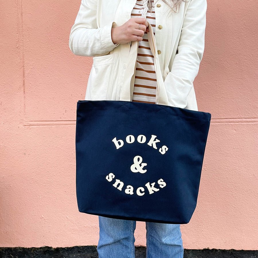 Alphabet Bags: Navy Books & Snacks Bag - Acorn & Pip_Alphabet Bags