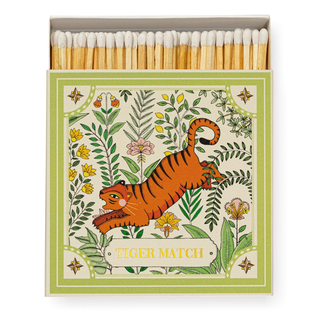 Archivist: Square Matchbox Matches - Ariane's Green Tiger - Acorn & Pip_Archivist