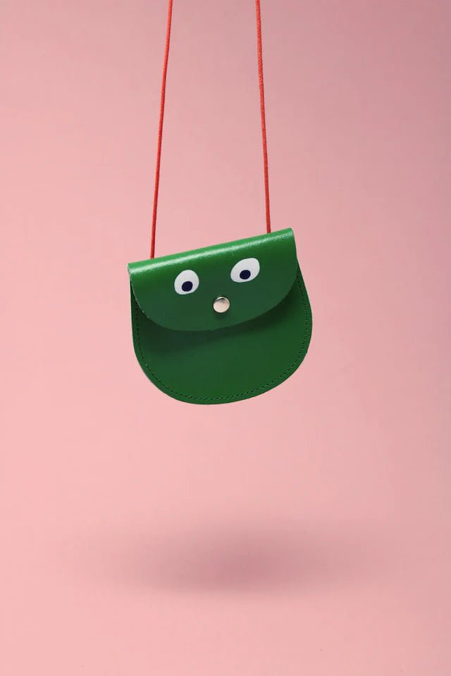 Ark Colour Design: Googly Eye String Purse - Green - Acorn & Pip_Ark Colour Design