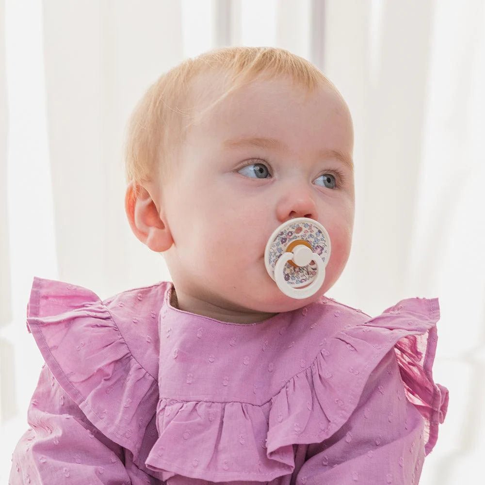 BIBS: BIBS x LIBERTY Colour 2 Pack Round Pacifier Eloise - Blush Mix Size 2 (6+ Months) - Acorn & Pip_BIBS