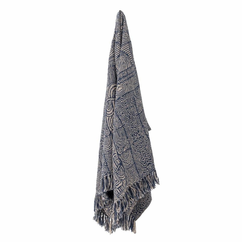 Bloomingville: Bresso Throw, Blue, Recycled Cotton - Acorn & Pip_Bloomingville