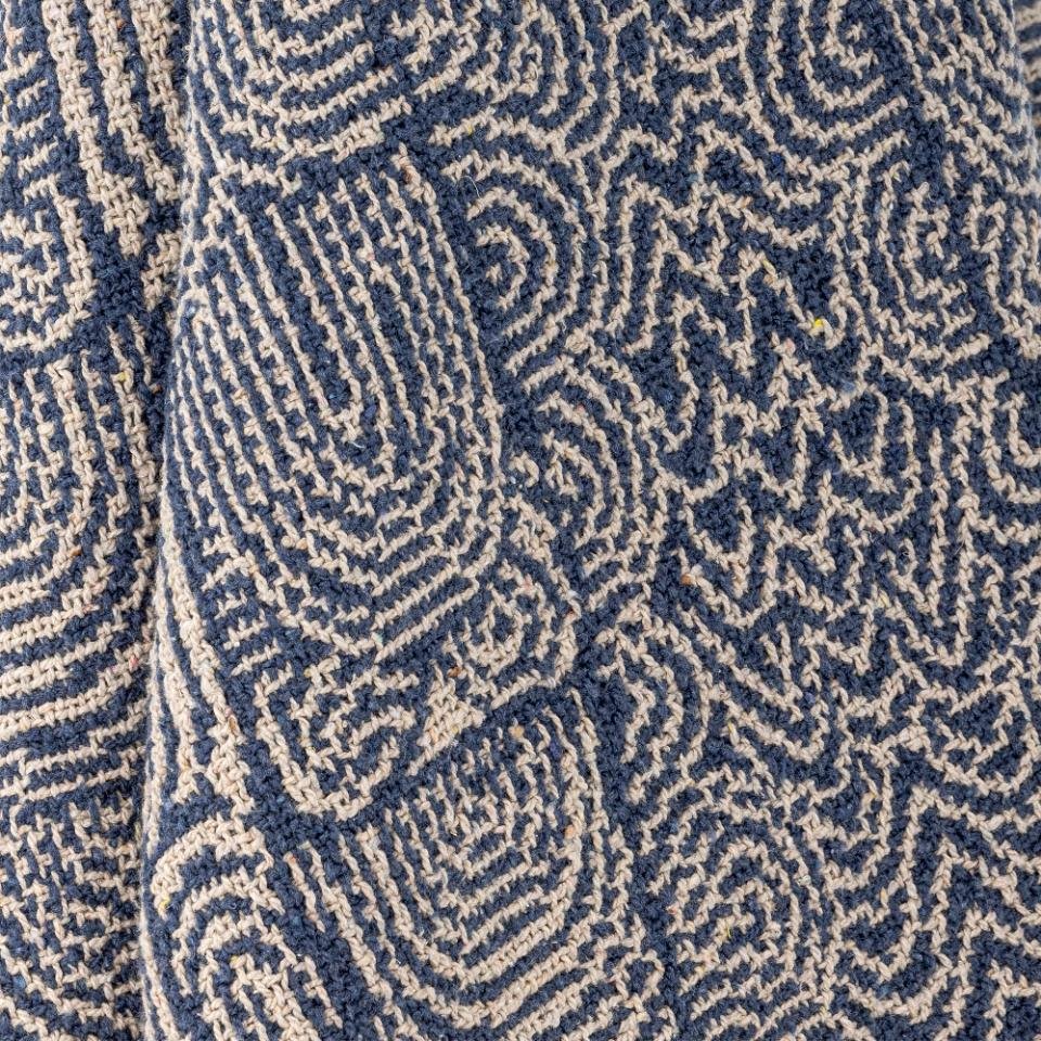 Bloomingville: Bresso Throw, Blue, Recycled Cotton - Acorn & Pip_Bloomingville