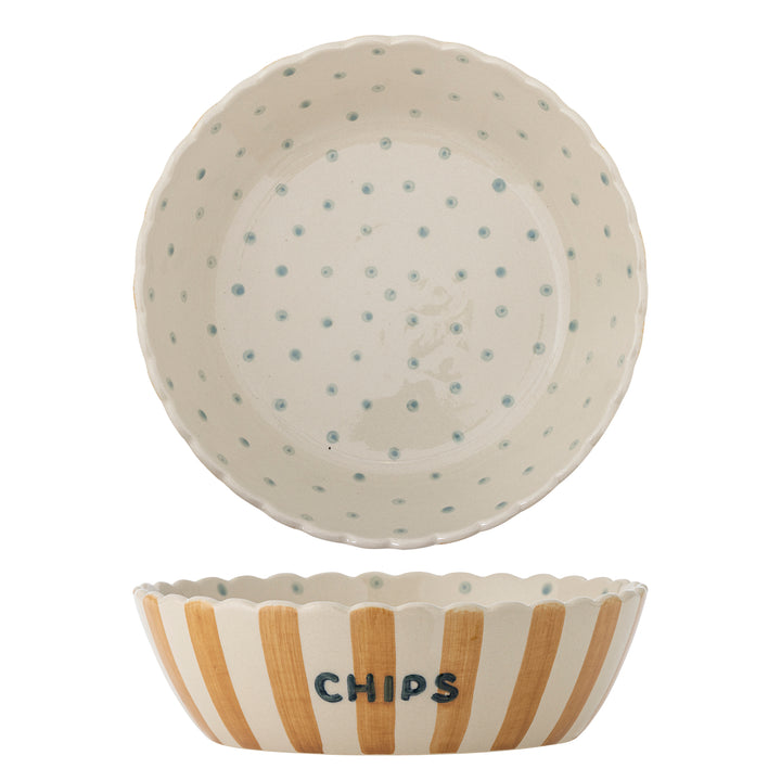 Bloomingville yellow striped Chip Bowl