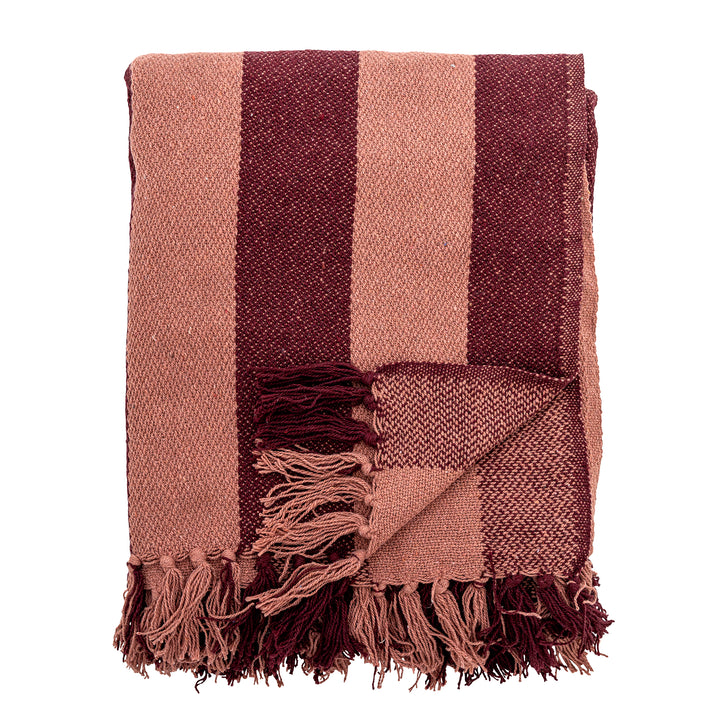 Bloomingville Frello Striped Throw Blanket – Red