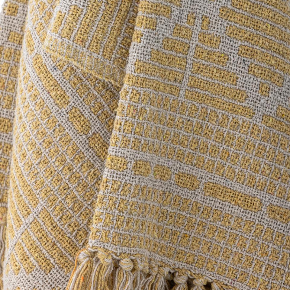 Bloomingville: Gutte Throw, Yellow, Recycled Cotton - Acorn & Pip_Bloomingville