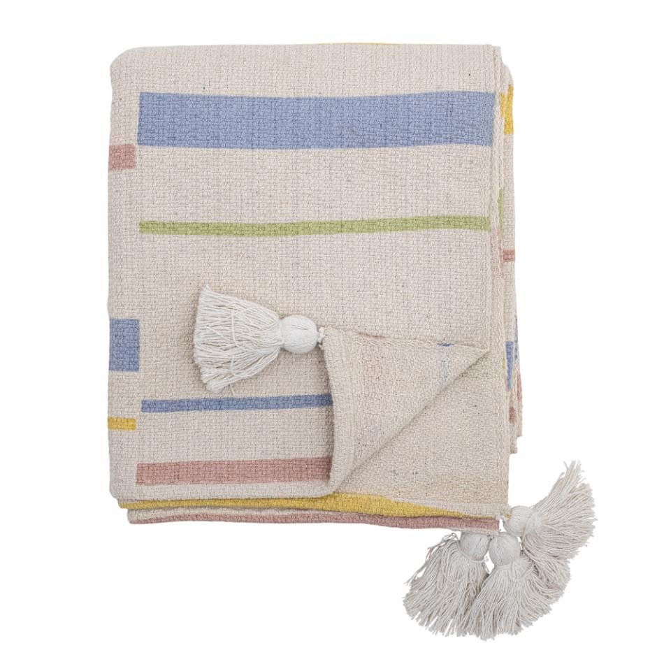 Bloomingville: Pontino Throw, Nature, Recycled Cotton - Acorn & Pip_Bloomingville