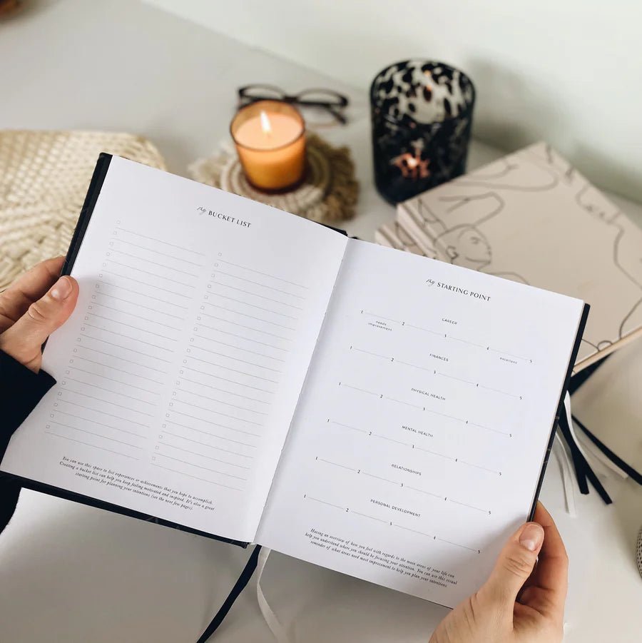 Blush & Gold: Body + Soul (Cloth) Wellness Journal and Planner - Acorn & Pip_Acorn & Pip