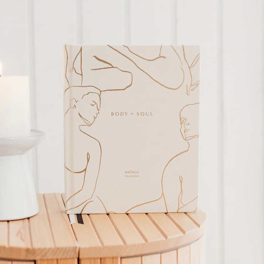 Blush & Gold: Body + Soul (Cloth) Wellness Journal and Planner - Acorn & Pip_Acorn & Pip