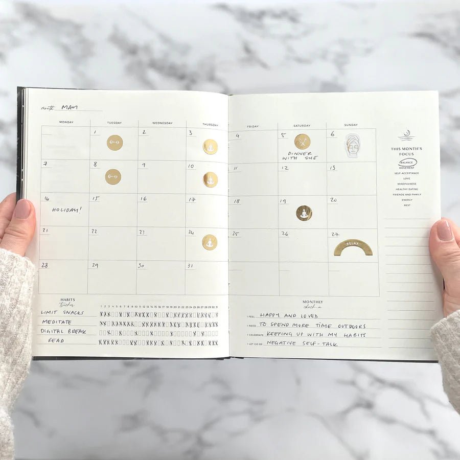 Blush & Gold: Body + Soul (Solstice) Wellness Journal and Planner - Acorn & Pip_Acorn & Pip