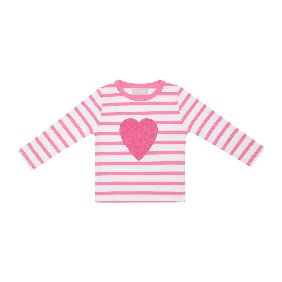 Bob & Blossom: Hot Pink & White Striped Top - Heart - Acorn & Pip_Bob & Blossom