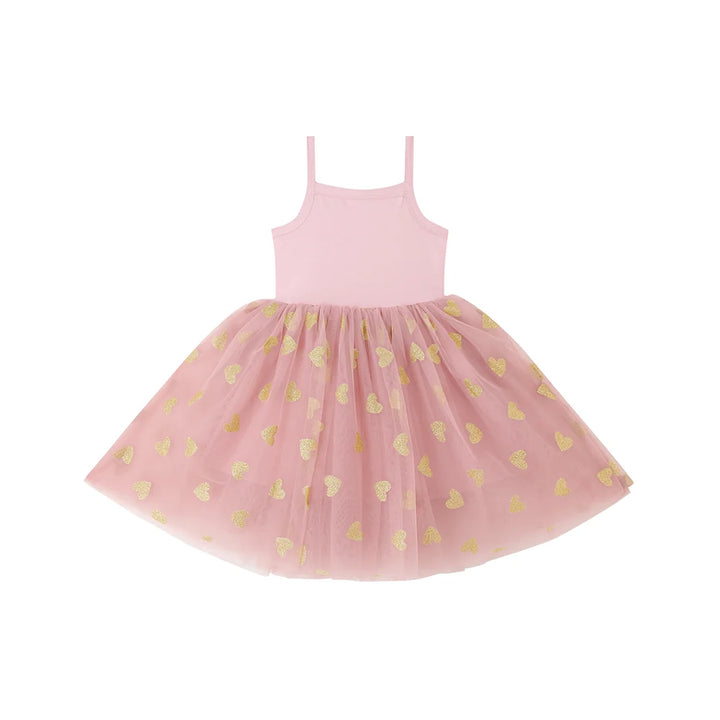 Bob & Blossom vintage pink gold glitter hearts dress