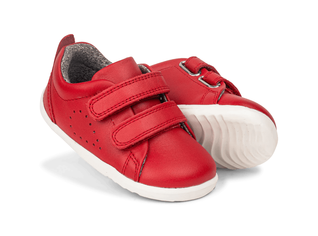 Bobux: Step - Up Grass Court Velcro Trainers - Red - Acorn & Pip_Bobux