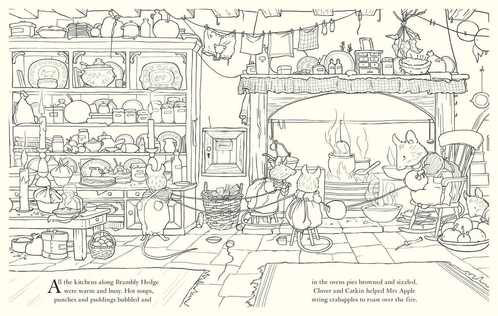 Brambley Hedge: Festive Colouring Book - Acorn & Pip_Bookspeed