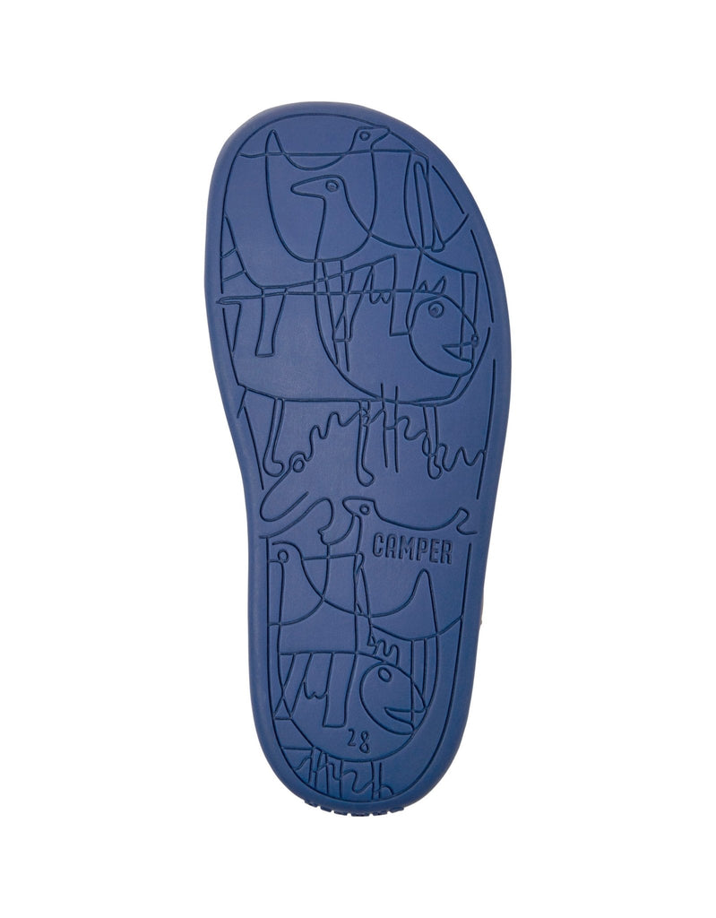 Camper: Bicho Kids Velcro Closed Toe Sandals - Navy Blue Leather - Acorn & Pip_Camper