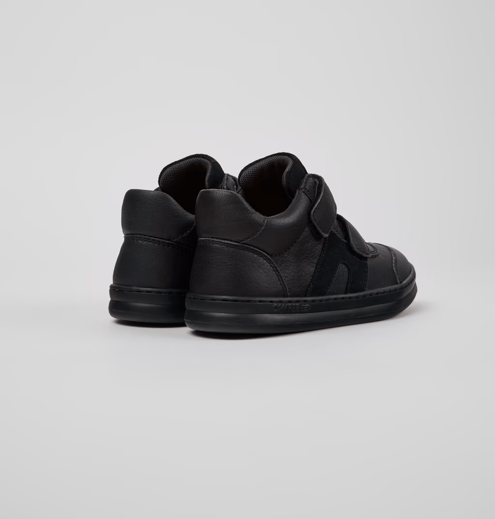 Camper: Runner High Velcro School Shoes - Black - Acorn & Pip_Camper