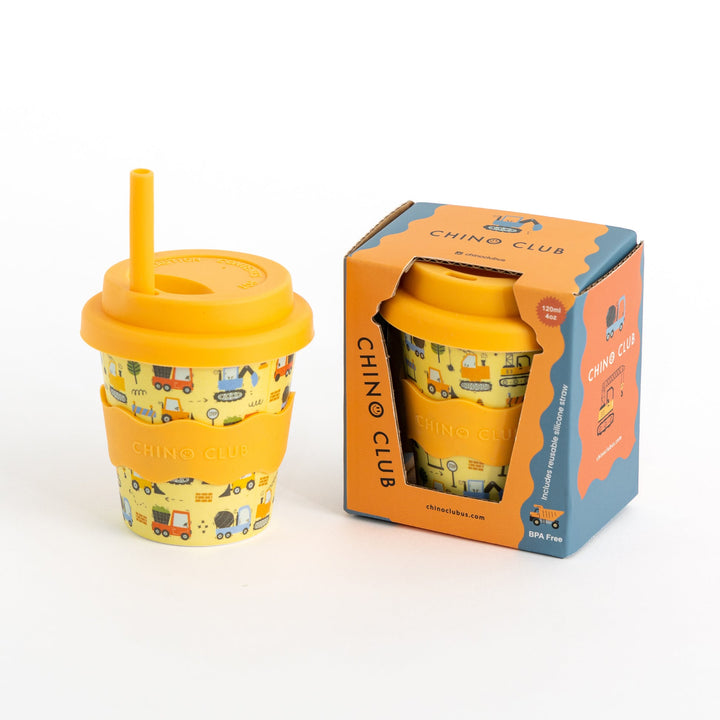 Digger kids cup with straw and box