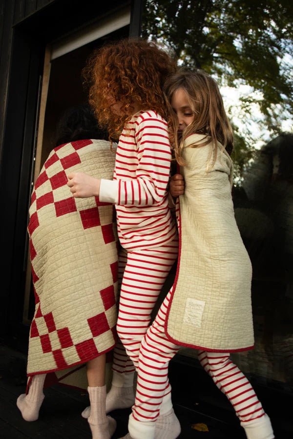 Christmas Kids Classic Set - Red & Oatmeal Breton Stripe - Acorn & Pip_Sleepy Doe