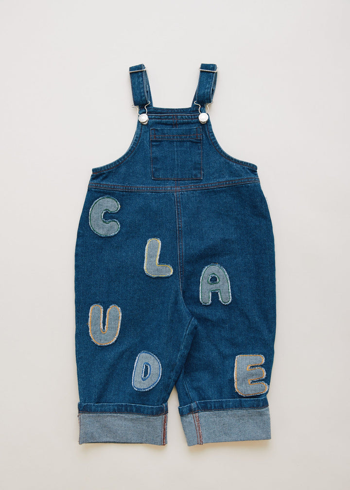 Claude & Co patch denim dungarees