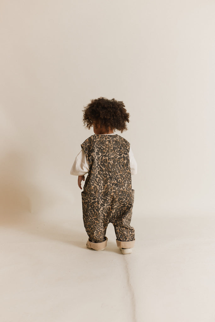 Claude & Co: Wren Leopard Print Sleeveless Overalls - Acorn & Pip_Claude & Co