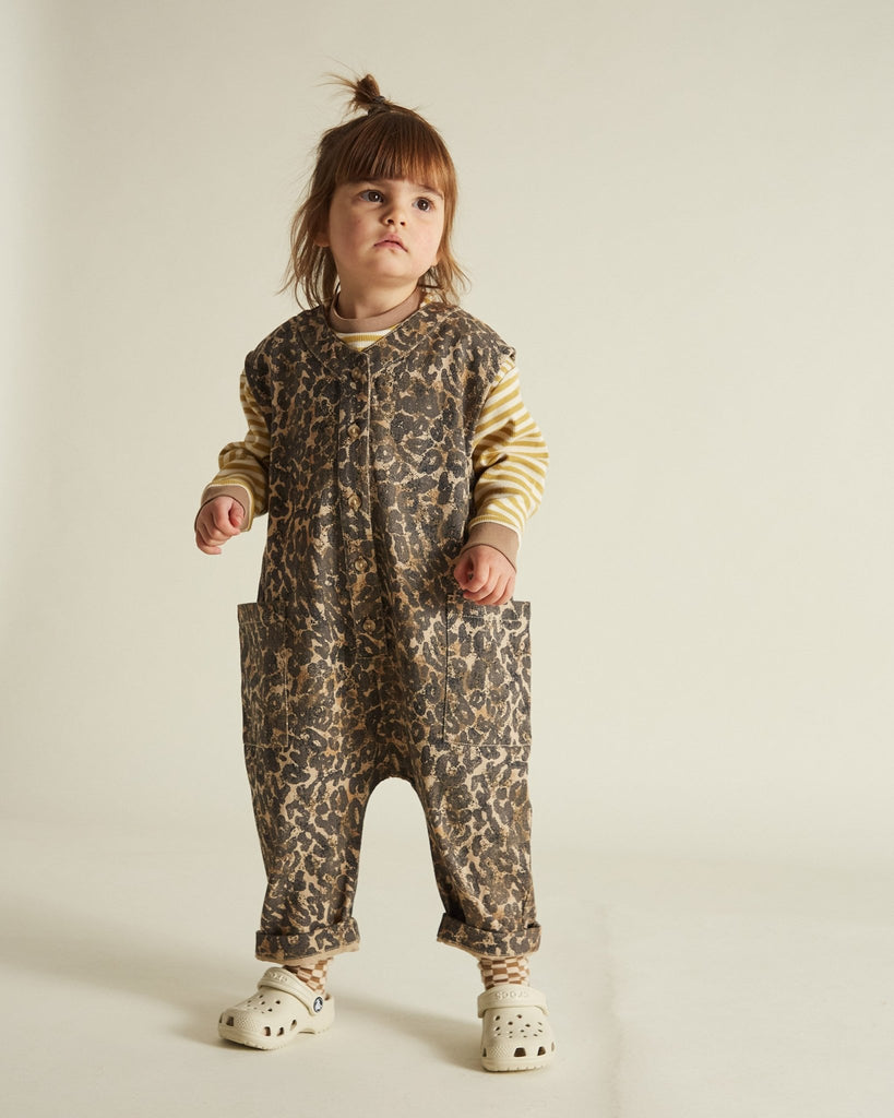 Claude & Co: Wren Leopard Print Sleeveless Overalls - Acorn & Pip_Claude & Co