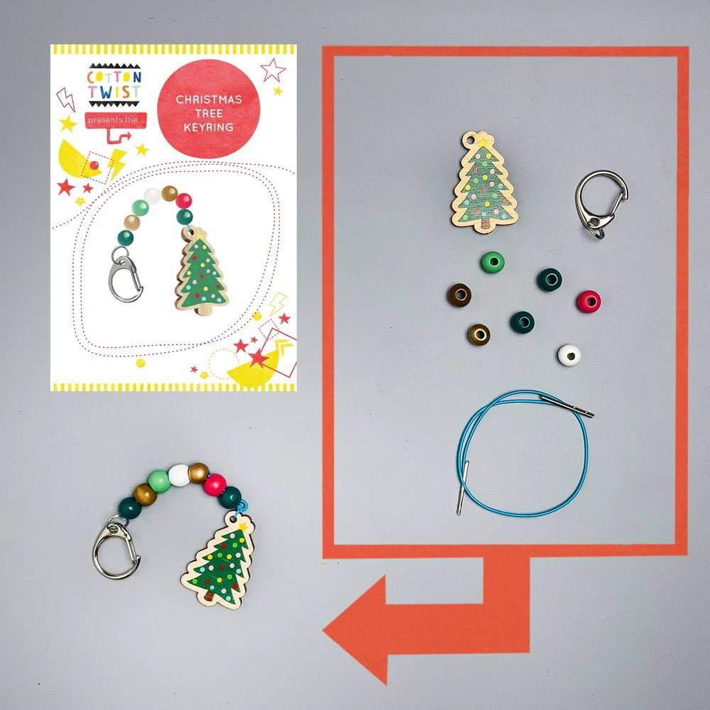 Cotton Twist: Christmas Tree Keyring - Acorn & Pip_Cotton Twist