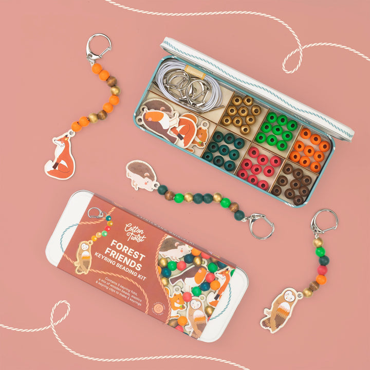 Forest Friends keyring beading kit