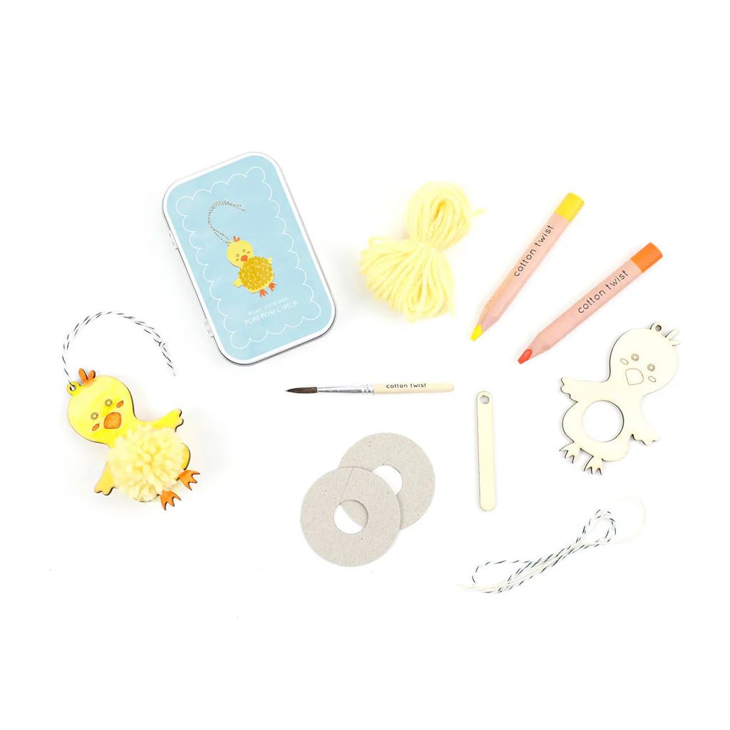 Cotton Twist: Make Your Own Pom Pom Chick Tin - Acorn & Pip_Cotton Twist