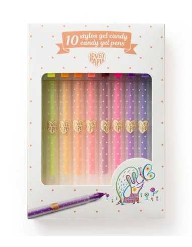 Djeco: 10 Candy Gel Pens - Acorn & Pip_Djeco