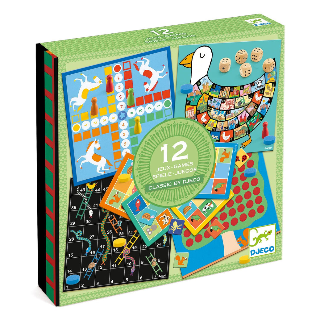 Djeco: 12 Games in a Box - Classic Game - Acorn & Pip_Djeco