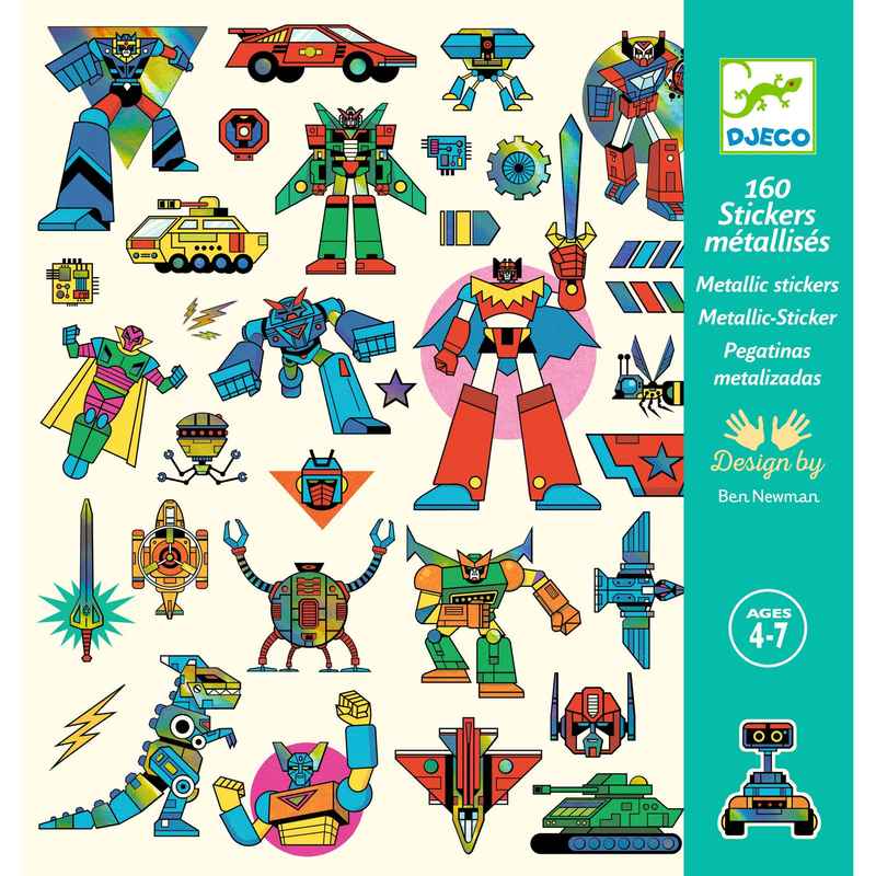 Djeco: 160 Sticker Pack - Robots - Acorn & Pip_Djeco