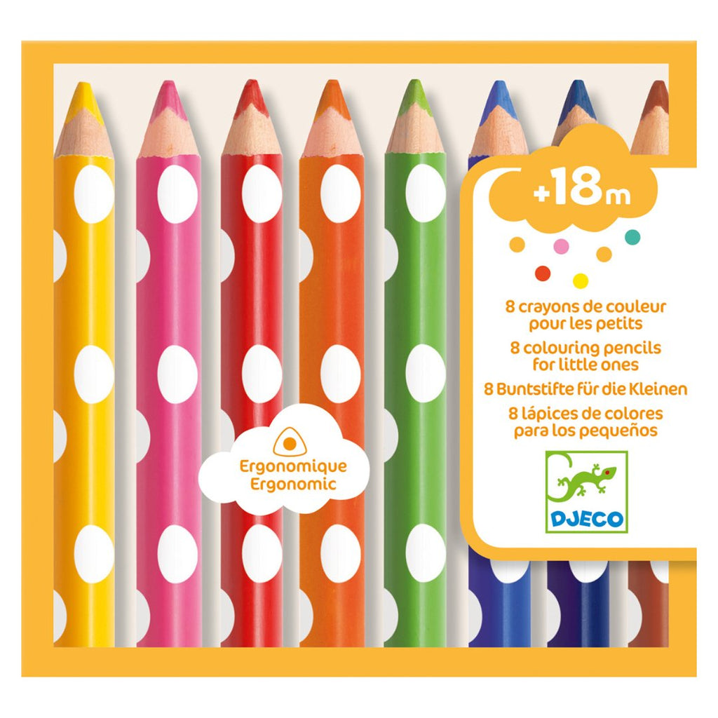 Djeco: 8 Colouring Pencils for Little Ones - Acorn & Pip_Djeco