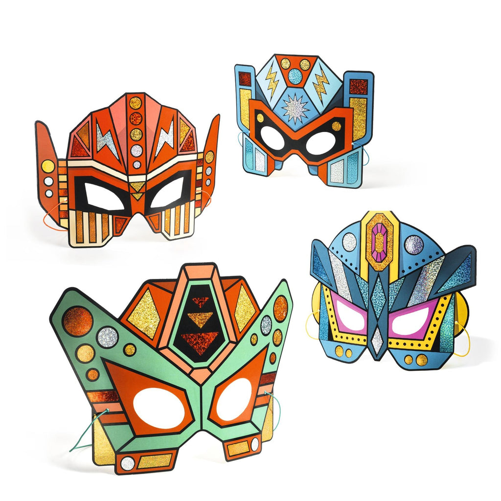 Djeco: DIY 4 Masks with Foil - Super Robots - Acorn & Pip_Djeco