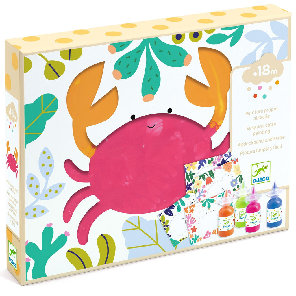 Djeco: Easy and Clean Painting Kit - Simply Animals - Acorn & Pip_Djeco