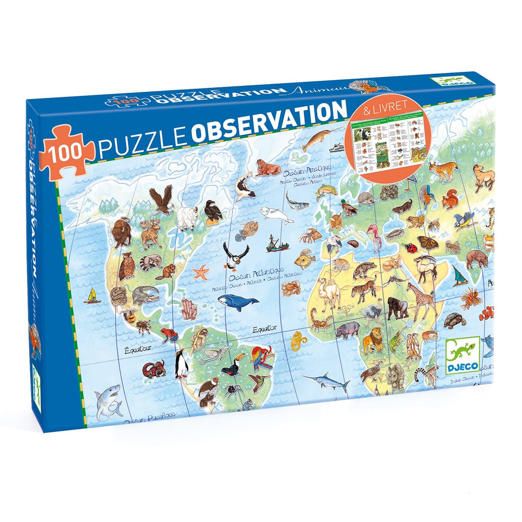 Djeco: Observation Puzzle - The Worlds Animals - Acorn & Pip_Djeco