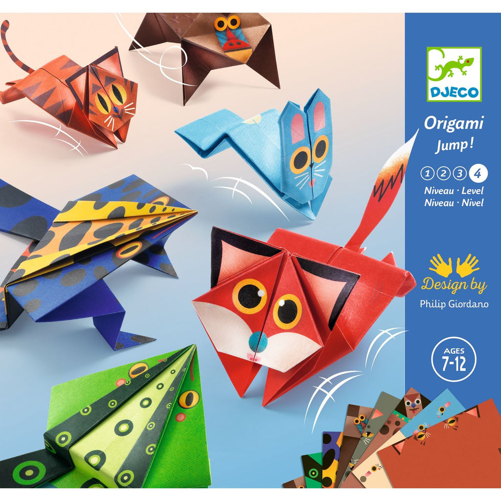 Djeco: Origami - Jumping Animals - Acorn & Pip_Djeco